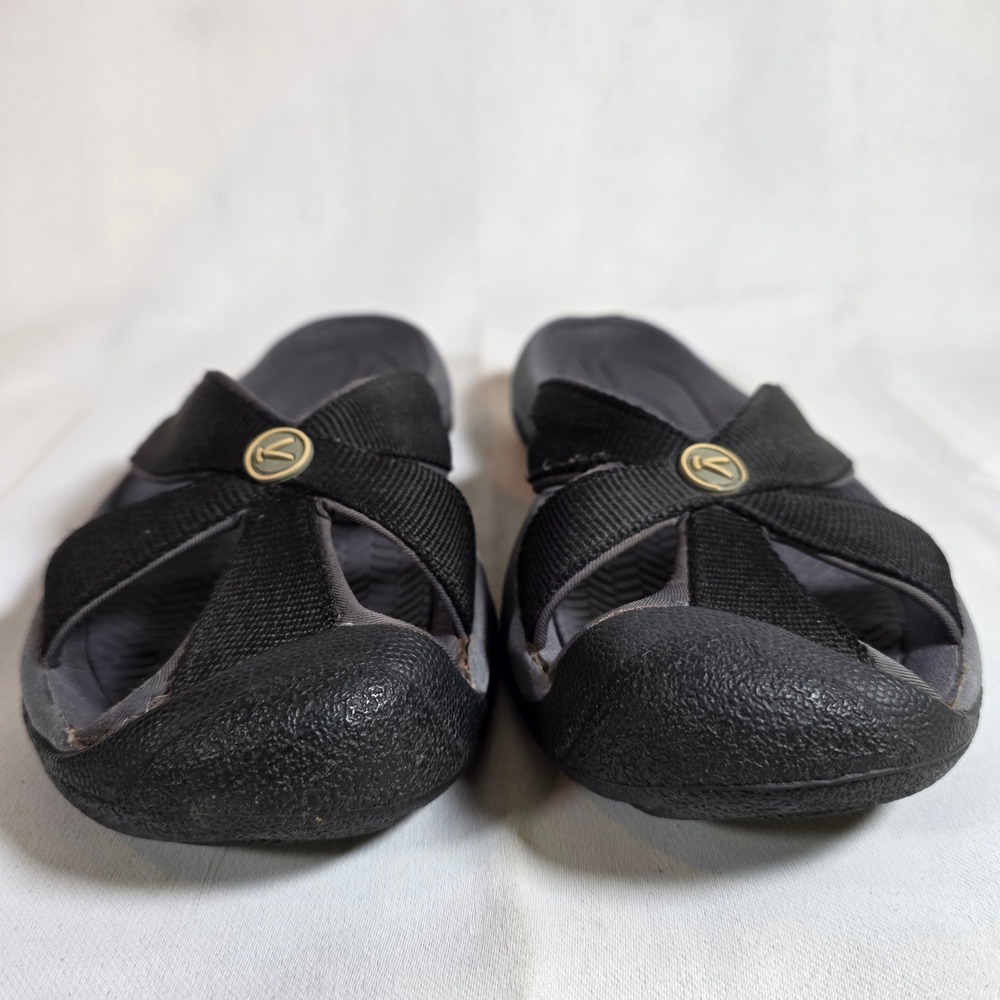 Keen Bali Womens 8 Black Webbing Slide Sandals Closed Toe Sport Shoes Outdoors - Picture 2 of 5